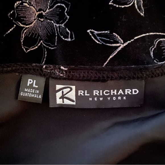 Y2K Velvet Sparkly Floral Top Petite Large - Picture 7 of 10